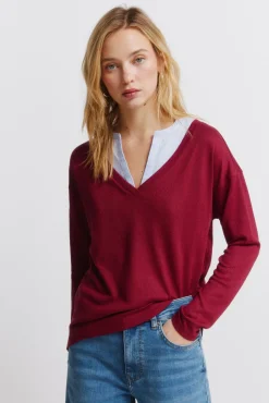 Best Springfield T-shirt &agrave; manches longues d&eacute;collet&eacute; en V
