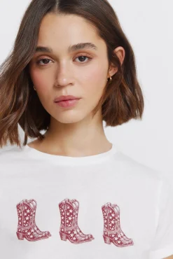 Best Springfield T-shirt &agrave; manches retrouss&eacute;es marron