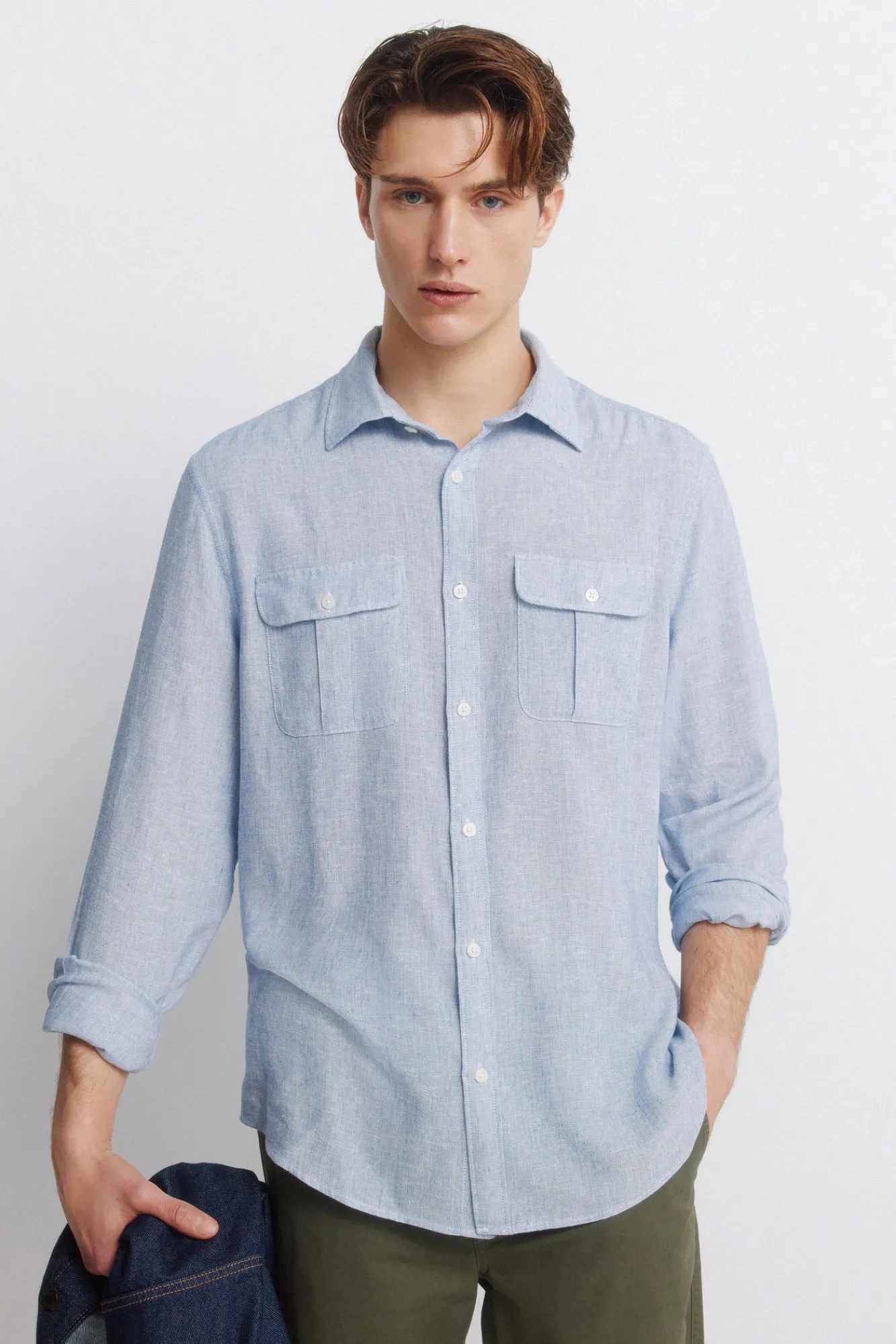 Outlet Springfield T-shirt à poches en lin et viscose