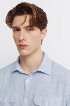Outlet Springfield T-shirt &agrave; poches en lin et viscose