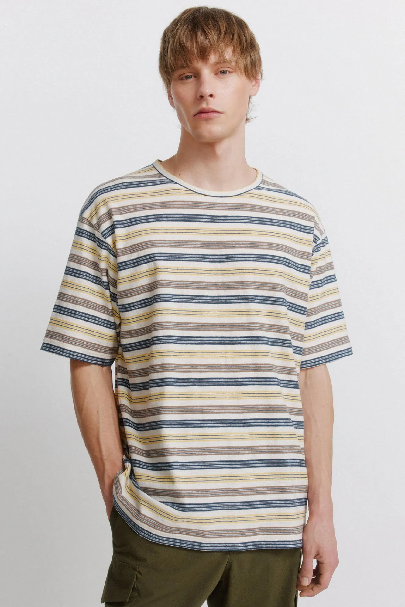 Clearance Springfield T-shirt à rayures blanc