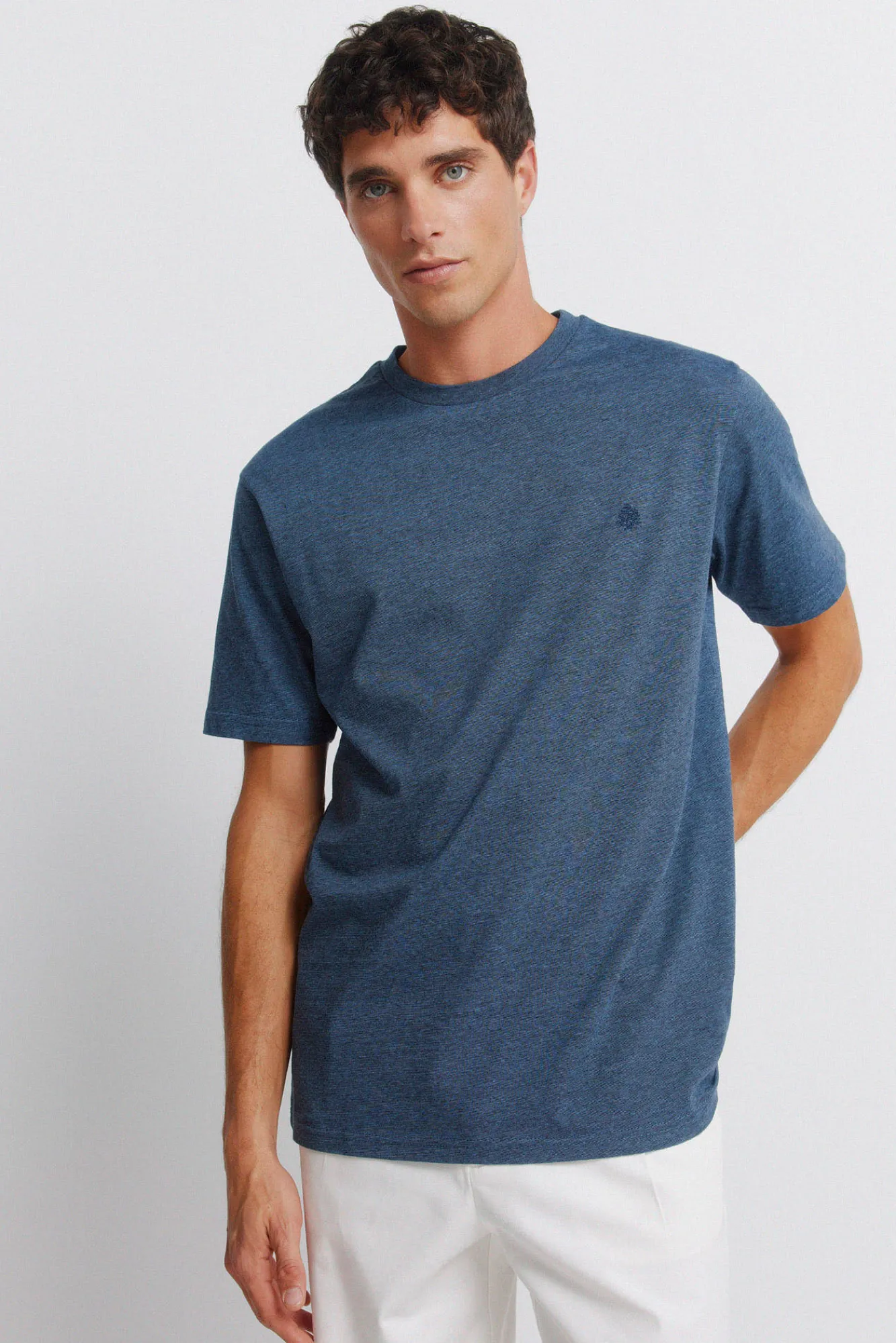 Online Springfield T-shirt basique à micro-rayures