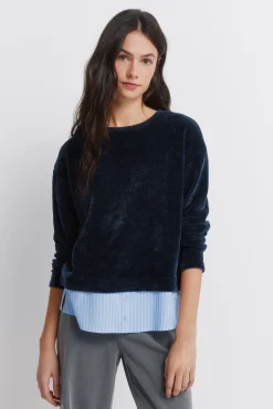 New Springfield T-shirt chenille bi-matière bleu