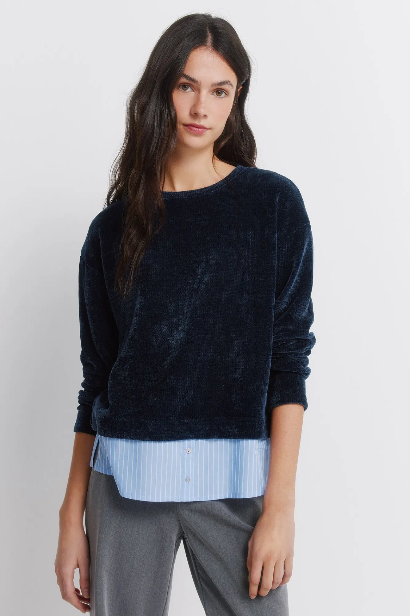 New Springfield T-shirt chenille bi-matière bleu