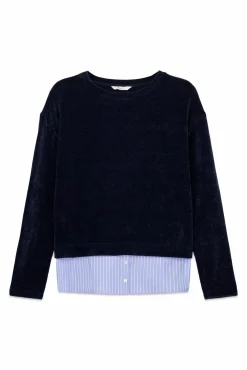 New Springfield T-shirt chenille bi-matière bleu