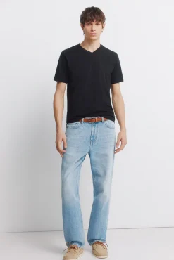 Sale Springfield T-shirt col en V coupe slim en lycra