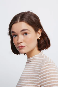 Outlet Springfield T-shirt doux au toucher col Perkins nude
