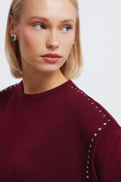 Clearance Springfield T-shirt en maille d&eacute;coup&eacute;e en maille