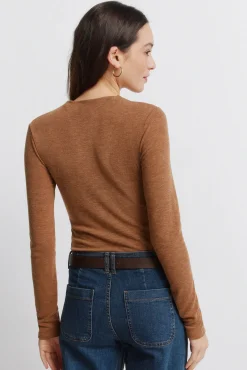 Discount Springfield T-shirt froncé nude
