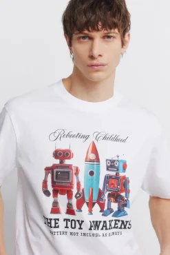New Springfield T-shirt imprim&eacute; jouets blanc