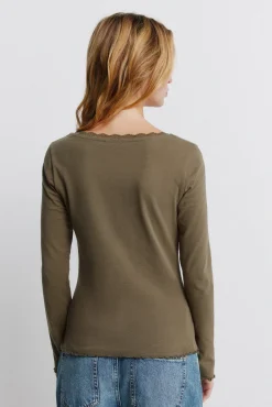 Outlet Springfield T-shirt manches longues en dentelle