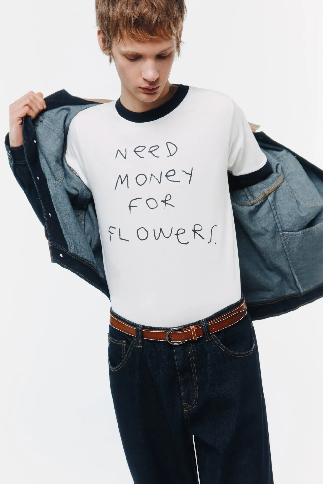 Best Springfield T-Shirt Need Money For Flowers beige