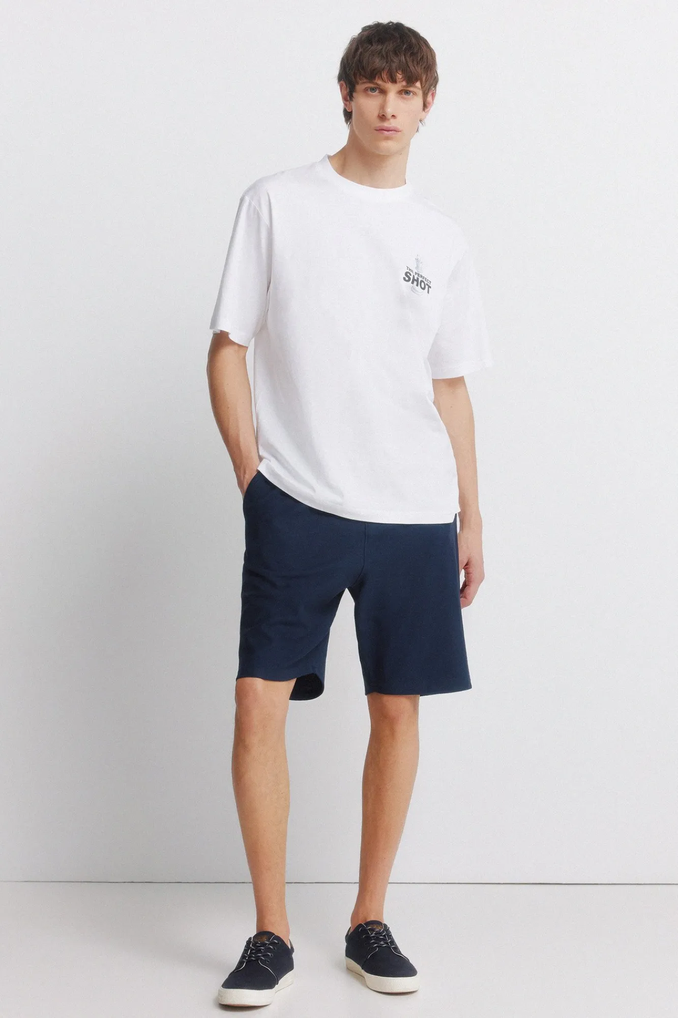 Clearance Springfield T-shirt perfect shot blanc