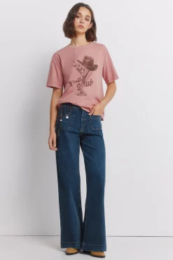 Springfield T-shirt "country club" en coton rose