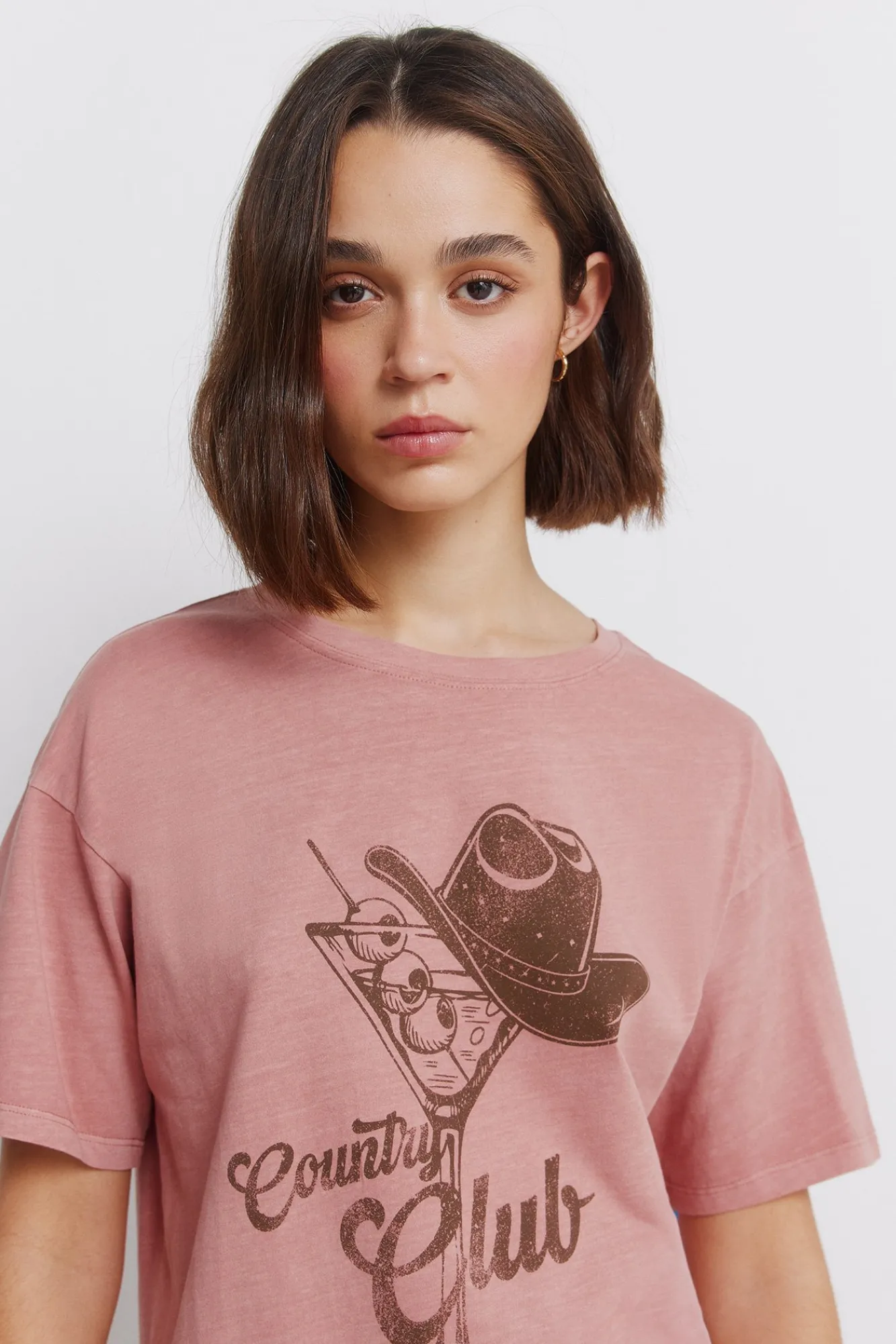 Springfield T-shirt "country club" en coton rose