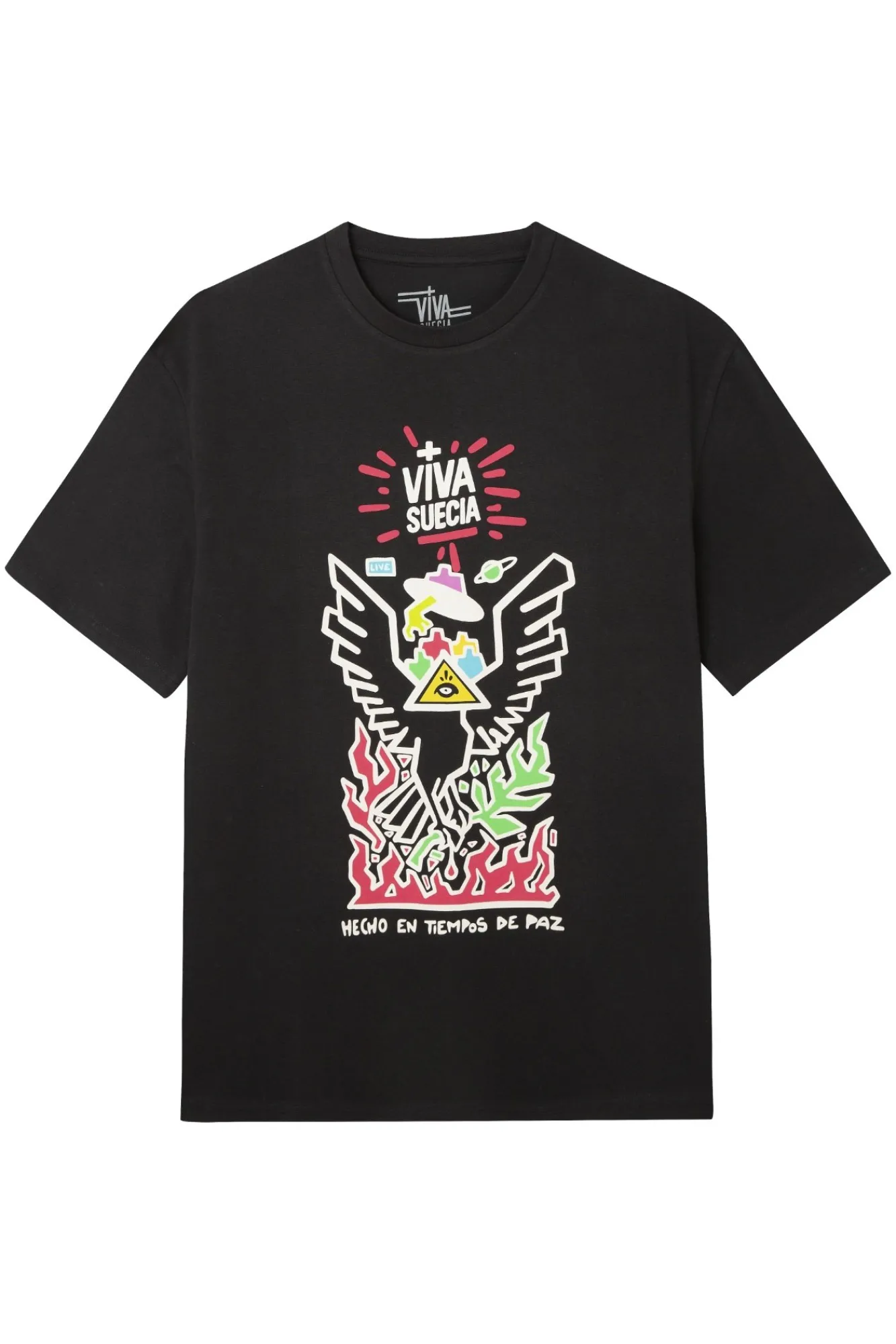 Best Springfield T-shirt Viva Suecia noir