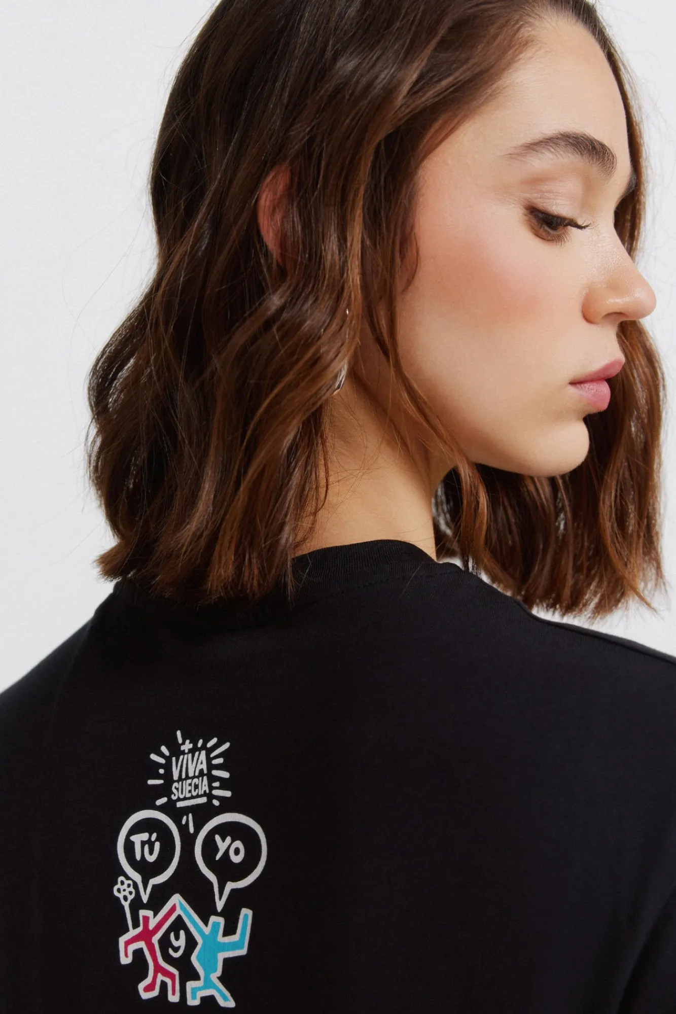 Best Springfield T-shirt Viva Suecia noir