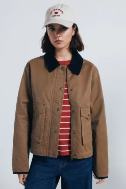 Discount Springfield Veste cirée courte bleu