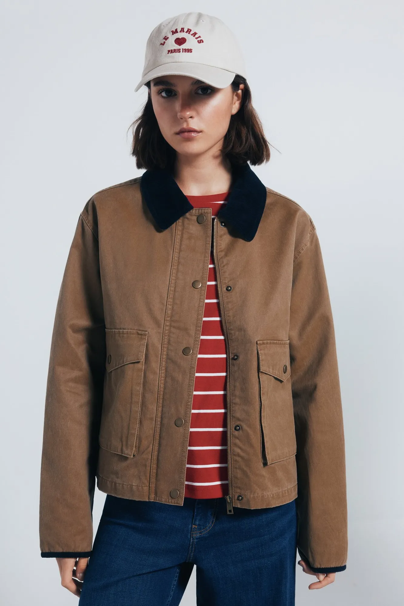 Discount Springfield Veste cirée courte bleu