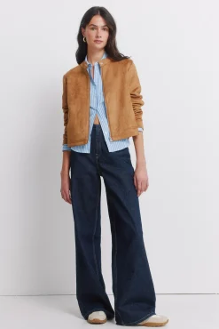 Sale Springfield Veste courte en daim synthétique nude