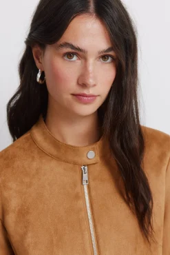 Sale Springfield Veste courte en daim synthétique nude