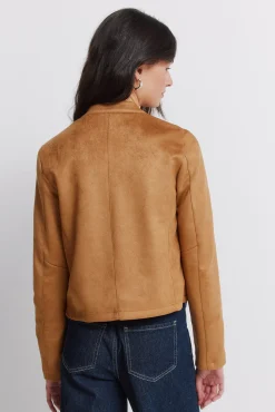 Sale Springfield Veste courte en daim synthétique nude