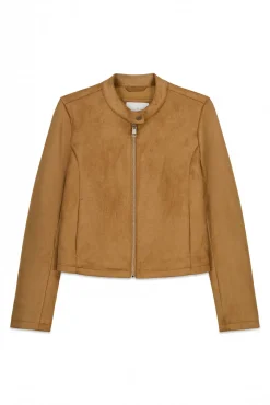 Sale Springfield Veste courte en daim synthétique nude