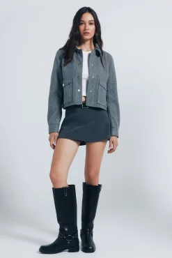 Best Springfield Veste courte en peluche gris