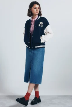 Springfield Veste de baseball ours bleu