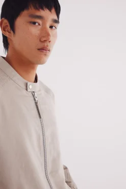 New Springfield Veste effet daim micro-perfor&eacute; nude