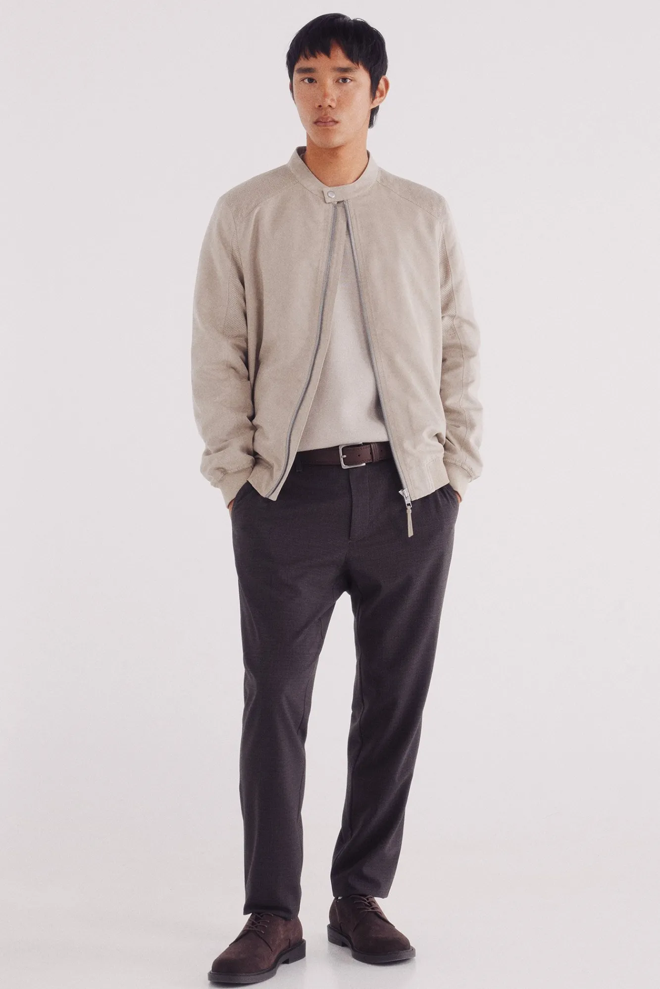 New Springfield Veste effet daim micro-perforé nude