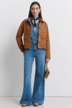 Outlet Springfield Veste en daim avec poches vison