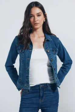 New Springfield Veste en jean en coton bleu
