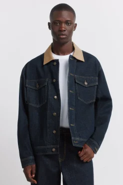 Discount Springfield Veste en jean oversize avec col contrast&eacute; bleu