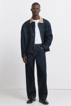 Discount Springfield Veste en jean oversize avec col contrasté bleu