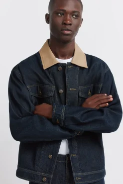 Discount Springfield Veste en jean oversize avec col contrasté bleu