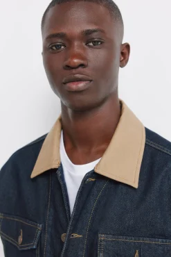 Discount Springfield Veste en jean oversize avec col contrasté bleu