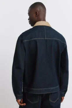 Discount Springfield Veste en jean oversize avec col contrasté bleu